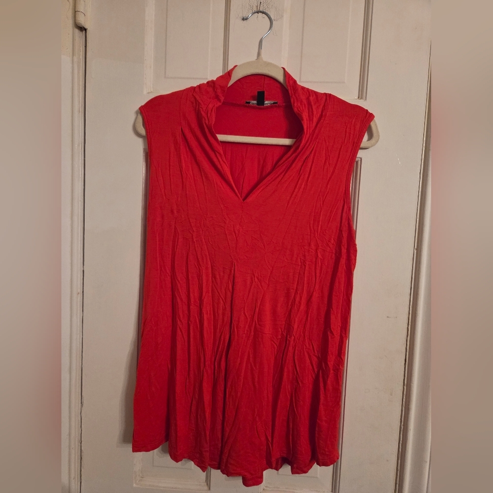 Cable & Gauge Vibrant Red Sleeveless Blouse